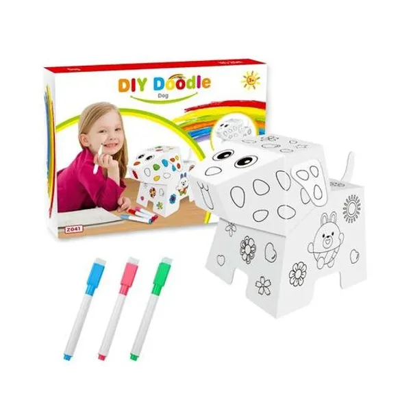 Set para pintar perro con marcadores en caja 28x21 cm