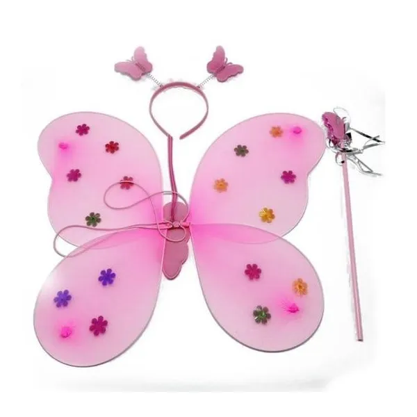 Alas mariposa en tul con vincha y varita con mariposas