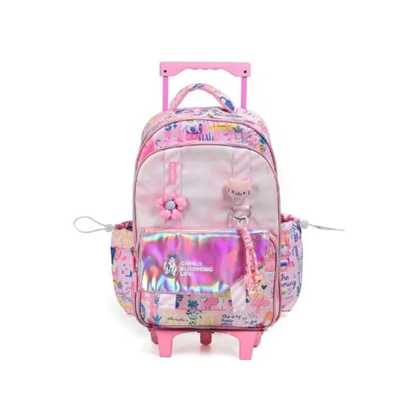 Mochila 18" con carro my friends gatito chimola