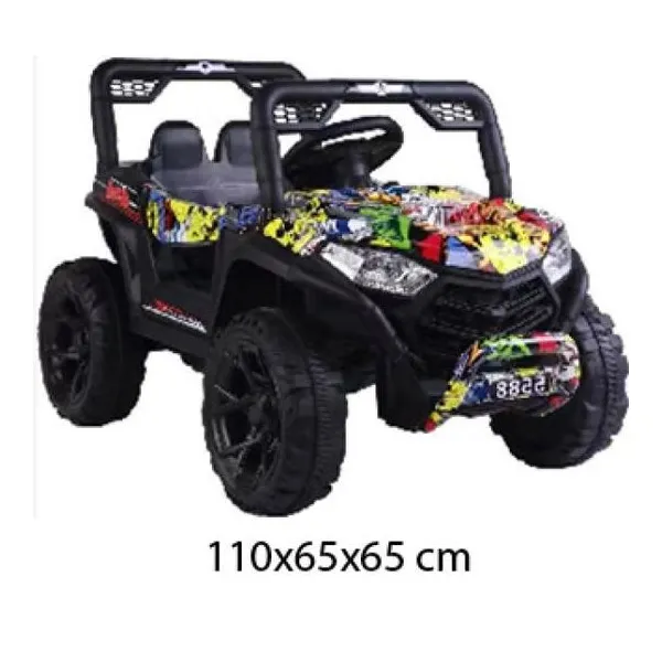 Utv deportivo grafitti a batería con luz, sonido y control remoto 12v4.5a