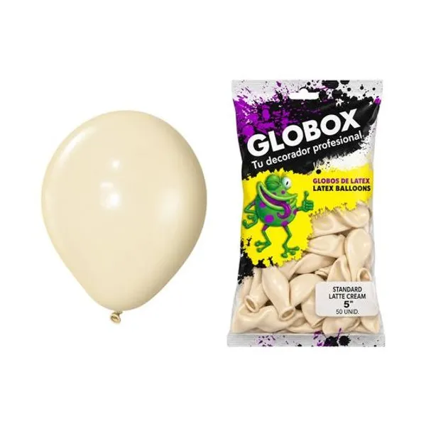 Globo 5" liso estandar latte cream bolsa x50 globox