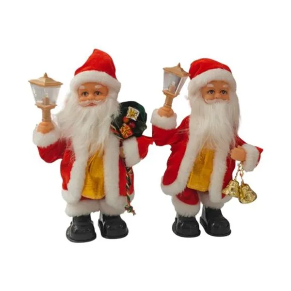 Papá noel con luz, mov. y sonido 30 cm x1 modelos surtidos