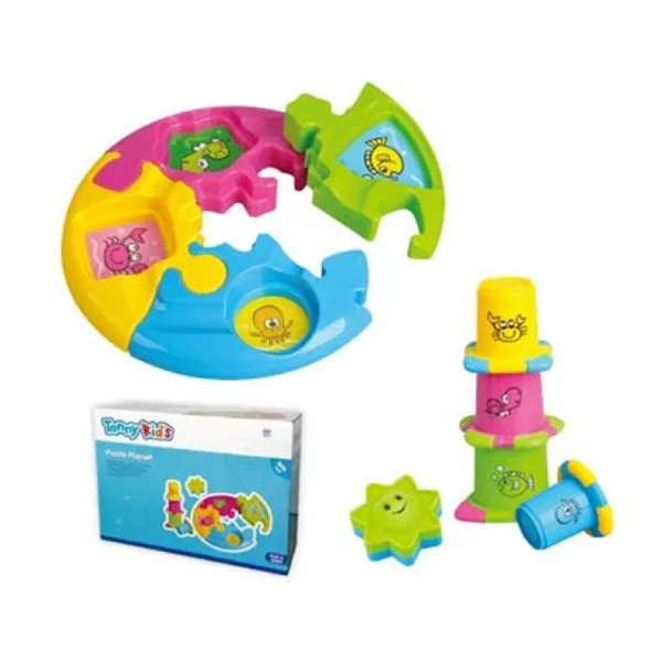 Didacticos set de juegos rompecabezas, encastres y tazas apilables