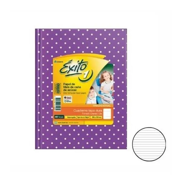 Cuaderno 16x21 rayado t/d lunar lila 48h Éxito