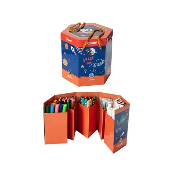 Set de Arte space 90 piezas en caja 19.5x18 cm olami