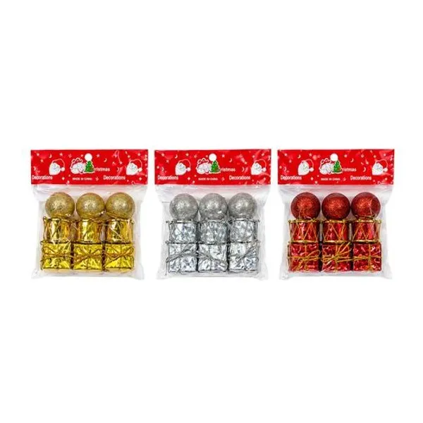Set de adornos 2 cm x9 en bolsa colores surtidos