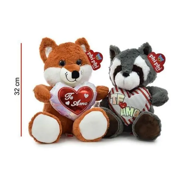 Mapache y zorro 32 cm