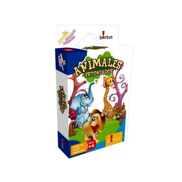 Juego didáctico con cartas animales escondidos 9.5x17 cm -