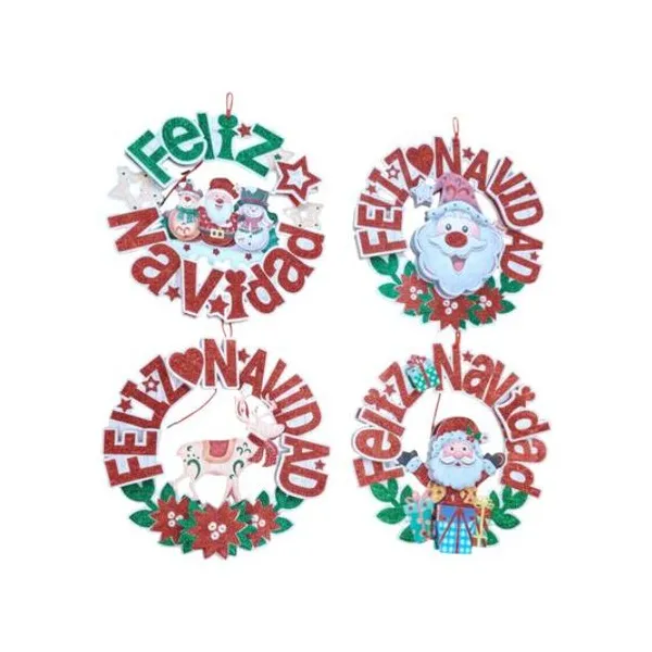 Cartel navideño 30 cm x1 modelos surtidos