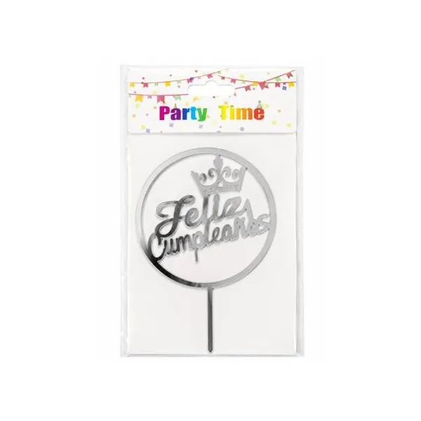 Adorno cake topper feliz cumpleaños 11x16.5 cm x1