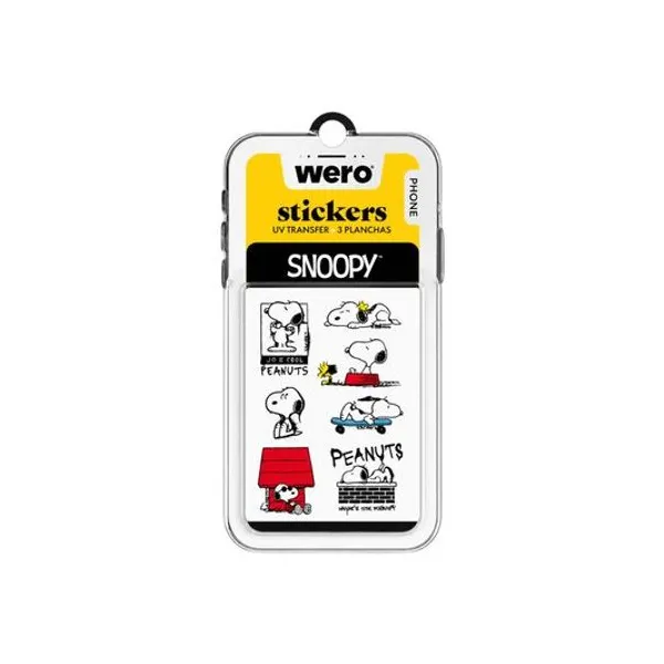 Stickers uv transferible snoopy blister x3 a prueba de agua para celu Wero