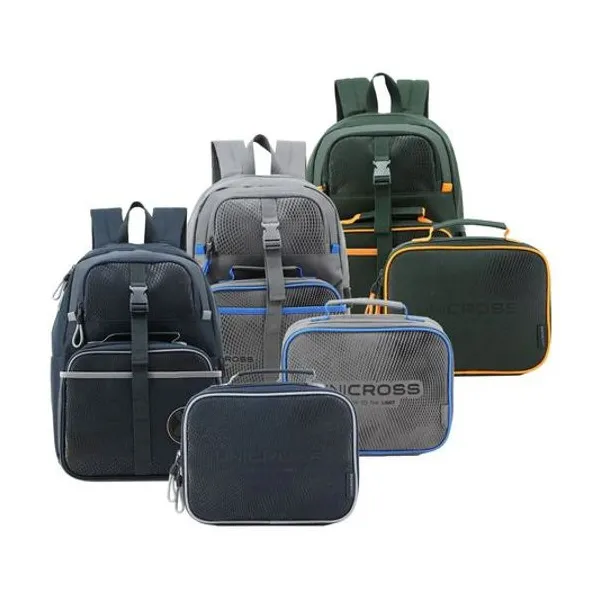 Mochila 18" espalda con lunchera x unidad colores surtidos unicross