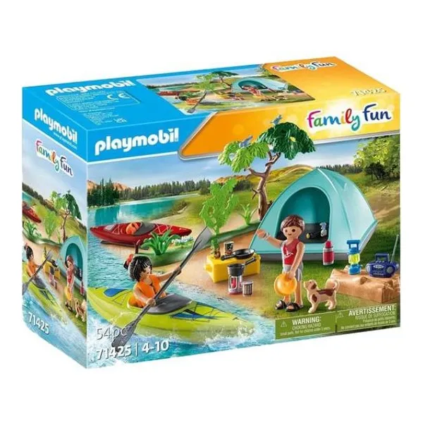 Camping con hoguera