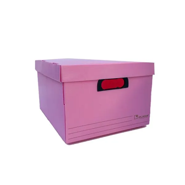 Caja plástico microc.plana n.° 804 con tapa pastel rosa
