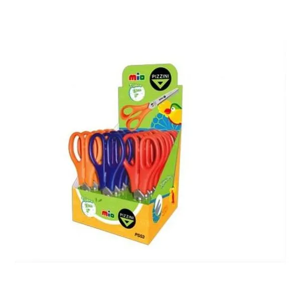 Tijera escolar 13.5 cm hojas de acero x1 color pizz