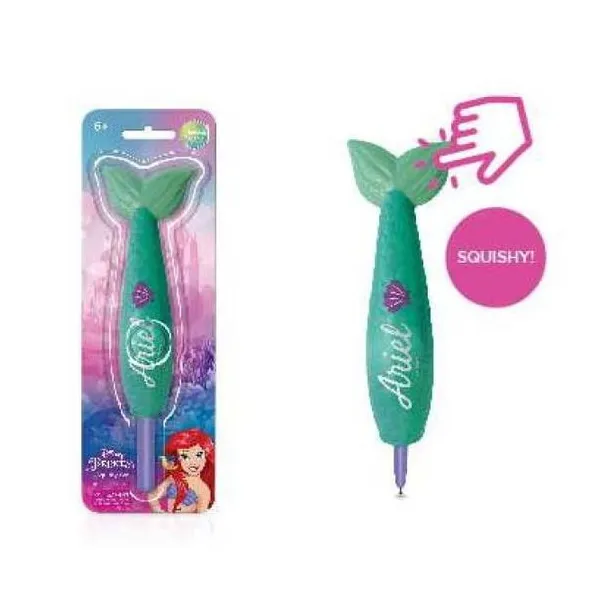 Princesas - squishy pen - tinta azul con squishy cola de sirena!!!