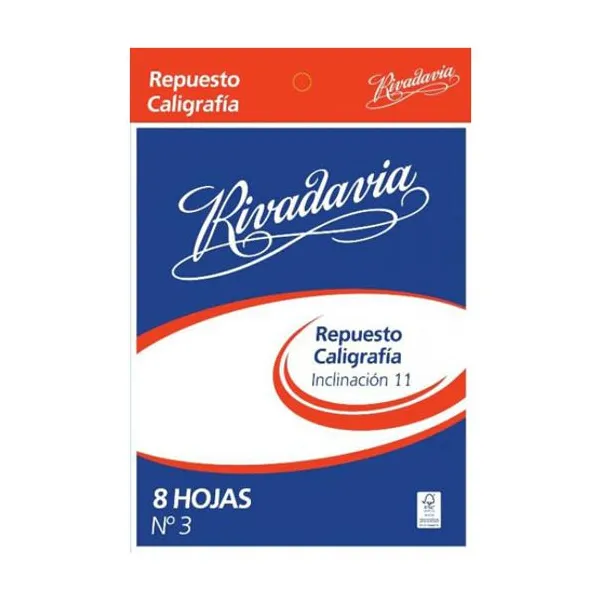 Repuesto esc.rivadavia caligraf.cuad.inc.n.° 13 x8 hs.