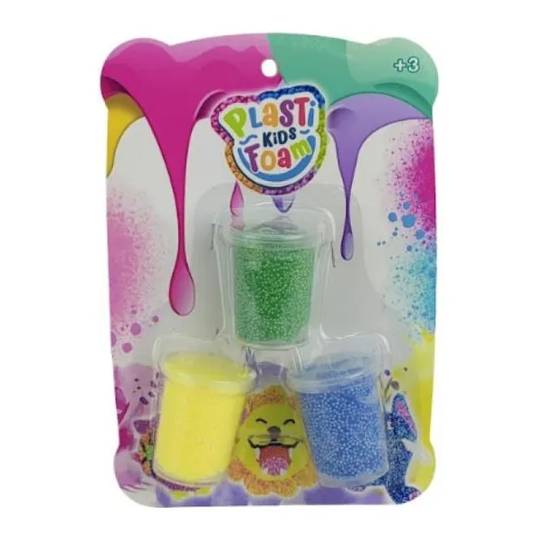 Masas foam en potes colores surtidos 3 unidades plasti kids 22x15x4 cm