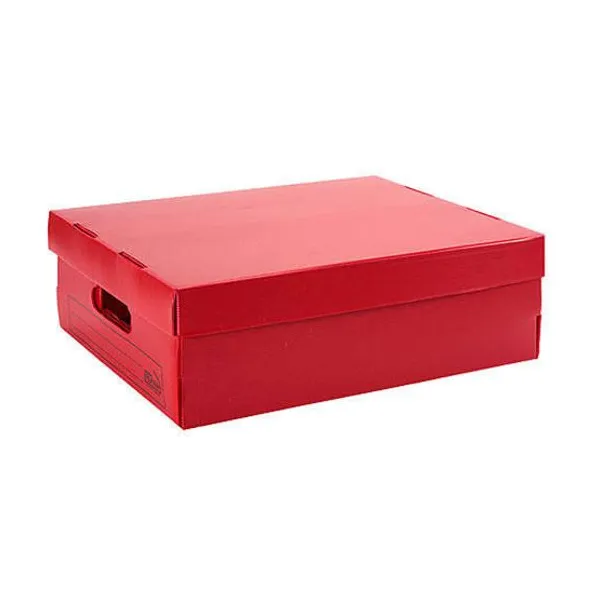 Caja plástico microc.plana n.° 802 con tapa rojo 55x38x19,5 cm