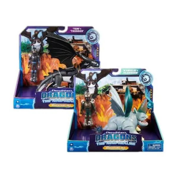 Dragons - figura 4" (10,16 cm) con figura dragón.