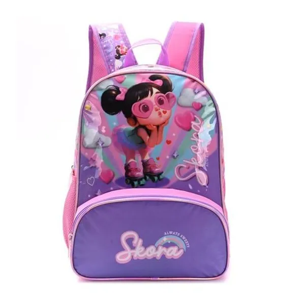 Mochila 16" espalda nena tutu rosa con llavero Skora
