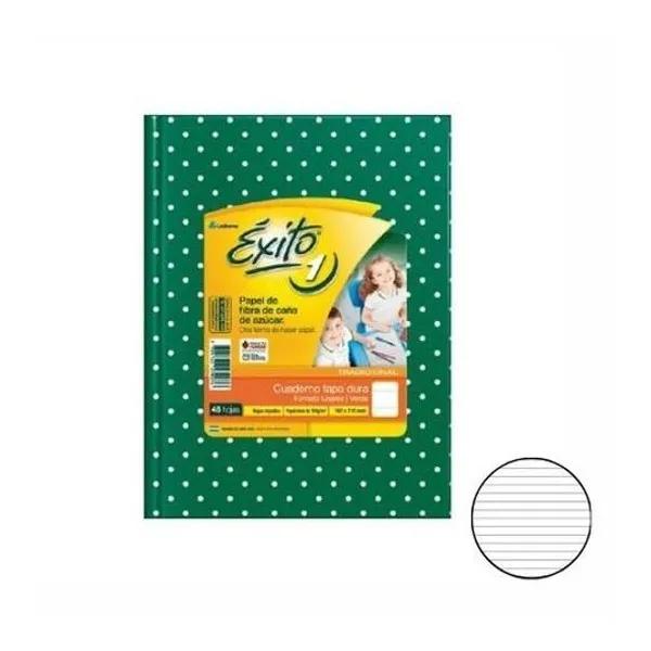 Cuaderno 19x24 rayado t/d univ lunar verde 48h Éxito