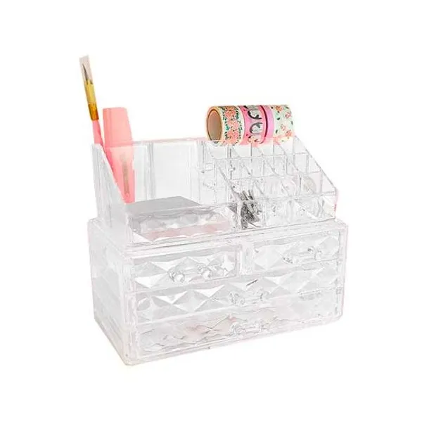 Organizador para escritorio ibi craft cristal humo