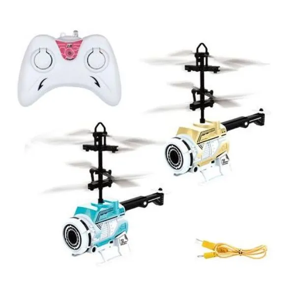Helicóptero a control remoto. doble hélice. con sensor de proximidad. incluye c