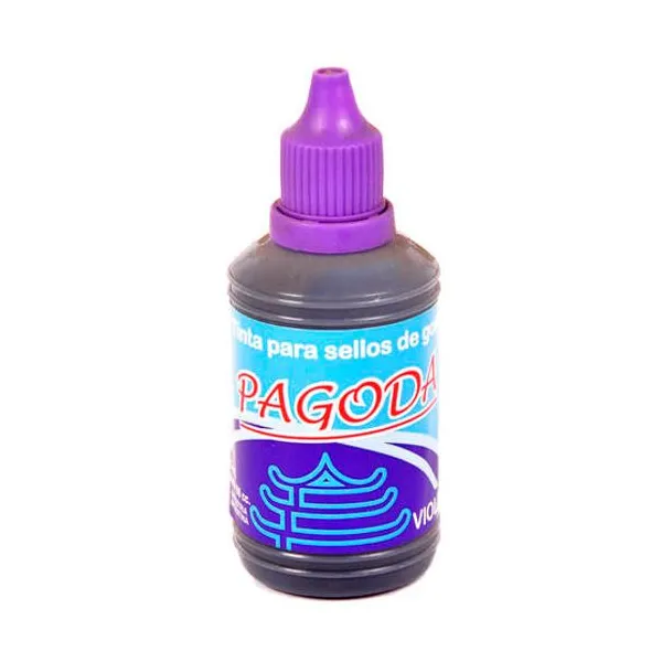 Tinta pagoda para sellos de goma roll-on 70 cc.violeta