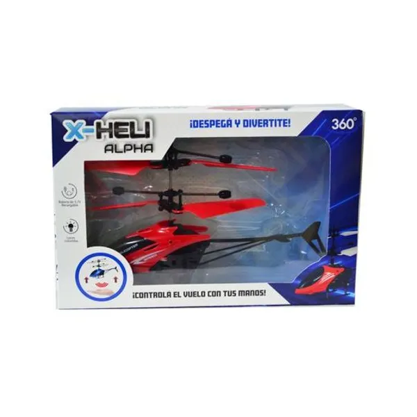 Helicóptero volador carga usb en caja 21.8x14.5x4 cm colores surtidos