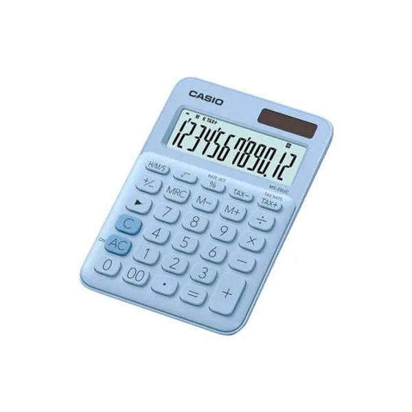 Calculadora 12 digitos celeste 10.5x15 cm Casio - ms