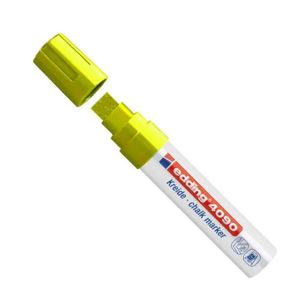 Marcador Edding e 4090 para vidrio fluo amarillo