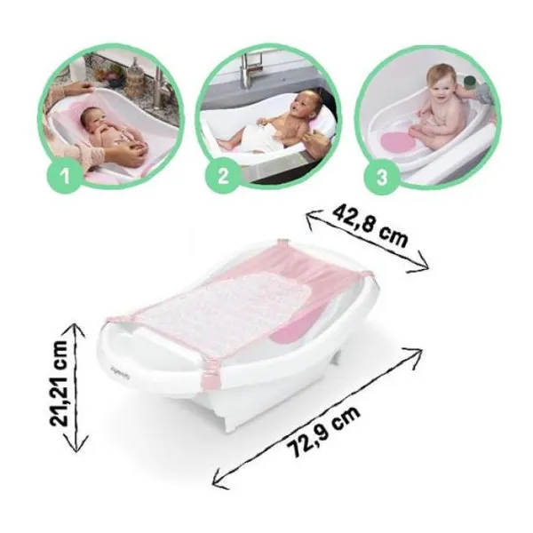 Ingenuity bañera comfy clean rosa (0-24 meses)