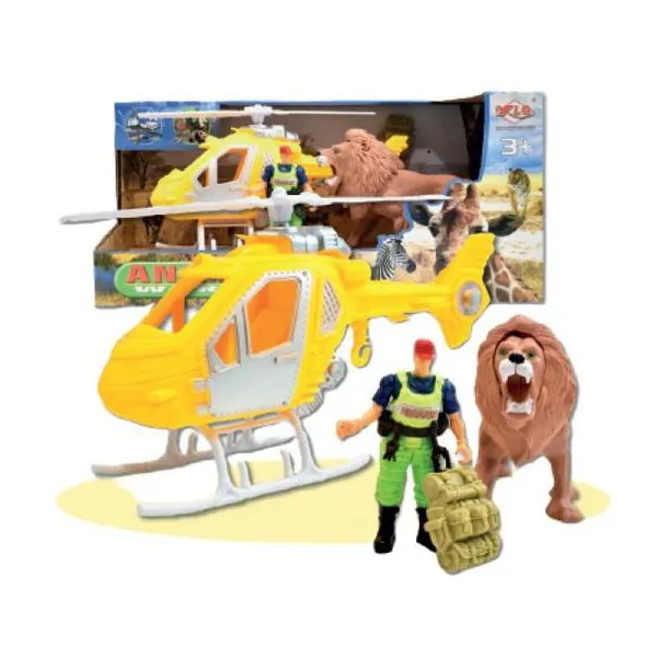 Set rescate vida salvaje helicóptero