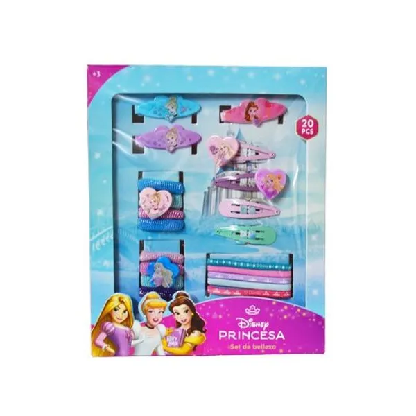 Set de belleza princesas con accesorios en caja 23x20x4 cm