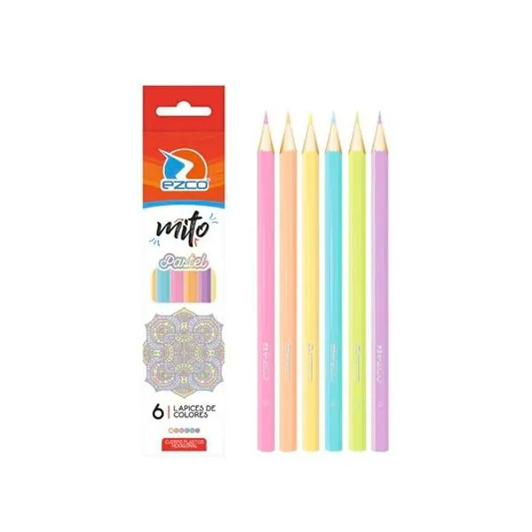 Lápiz de color pastel mito caja x6 unidades Ezco