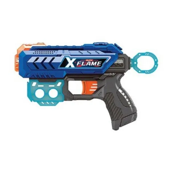 Pistola de dardos, con 3 latas y 3 dardos.