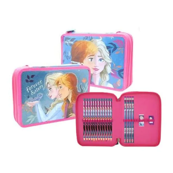 Cartuchera pvc Frozen 2 pisos incluye útiles
