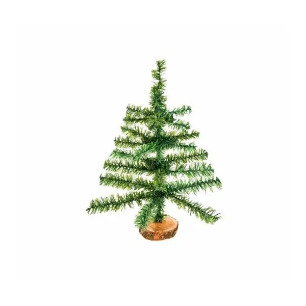 Árbol de navidad clásico 60 cm verde base de madera