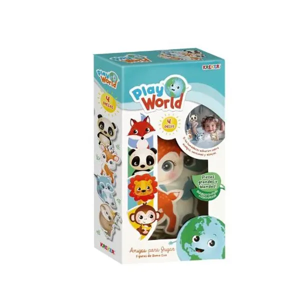 Figuras goma eva Kreker amigos para jugar x4 piezas