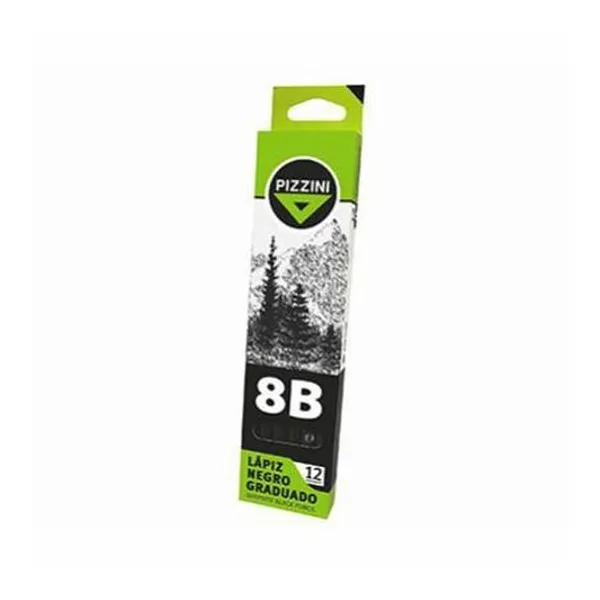 Lápiz grafito negro triangular 8b caja x12 unidades Pizzini