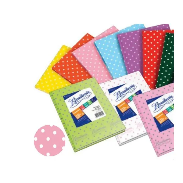 Cuaderno tapa dura Rivadavia forr.lunar x50 hs.ray.rosa