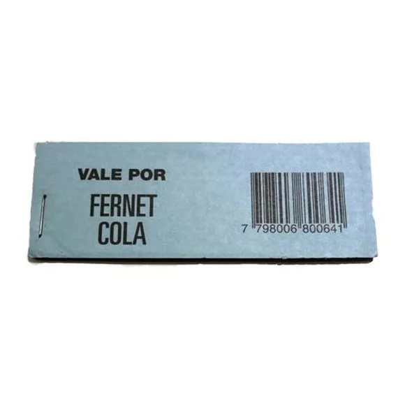 Talonario vale por fernet cola 11x3 cm 90h