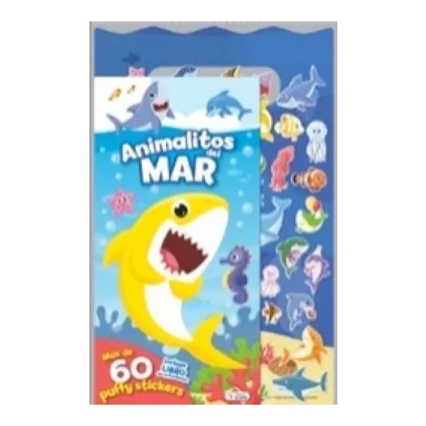 Animalitos del mar. incluye libro de actividades, mas de 60 puffy stickers