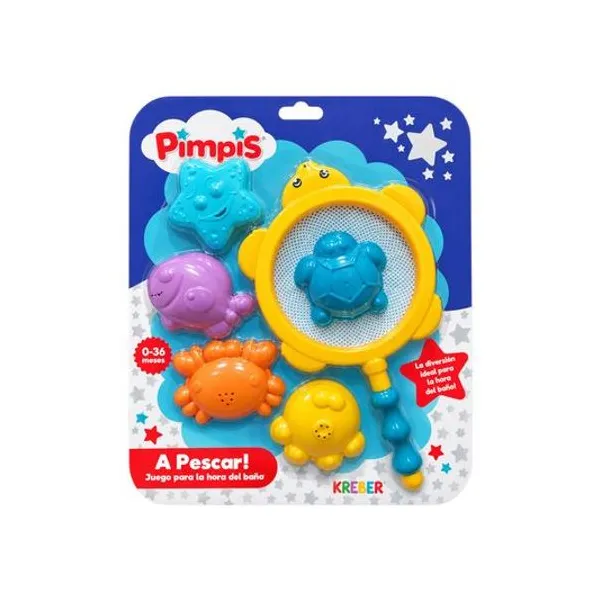 Set de pesca parfa baño 6 piezas en blister 28x34 cm pimpis