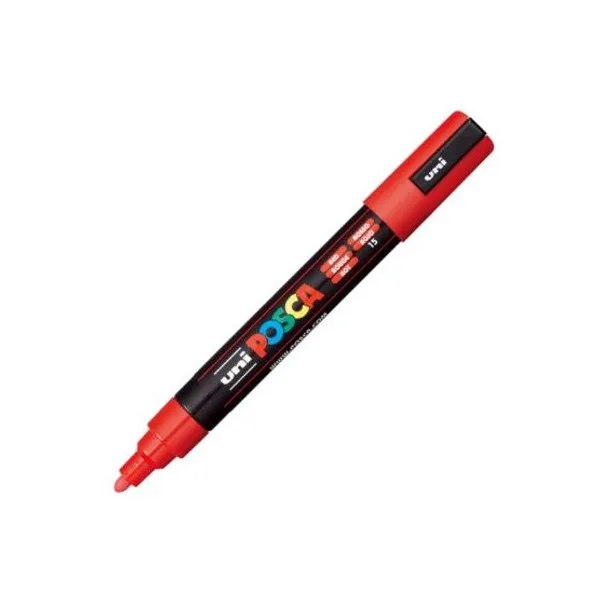 Marcador Uni posca al agua para g.metálico rojo