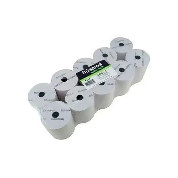 Rollo para registradora 75mmx40 mts x10 unidades husares