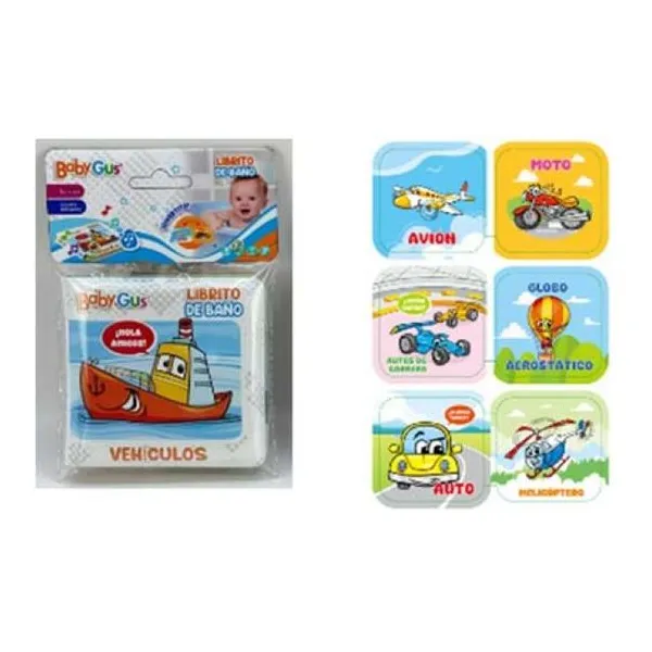 Librito didáctico para baño babygus vehículos