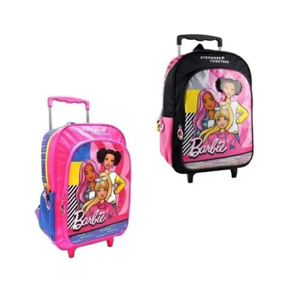 Mochila 16" con carro Barbie amigas wabro