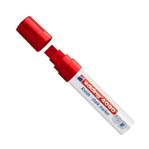 Marcador Edding e 4090 para vidrio rojo
